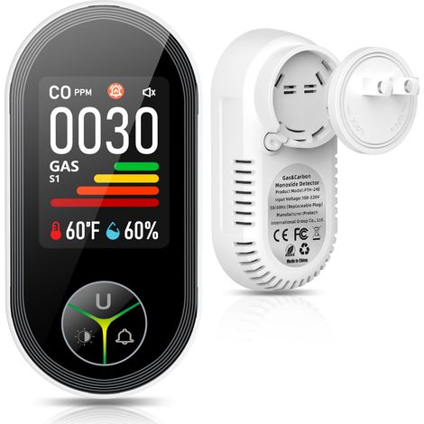 Détecteur 4-en-1 Gaz Combustible & CO avec Capteur Température Humidité, Alarme pour Cuisine (1/5)