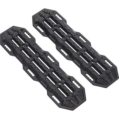 Lote de 2 rampas de recuperación de arena negra – Tablas para remover barro o nieve, seguridad todoterreno (1/5)