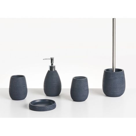 5-Piece Bathroom Accessories Set QUILCA Dark Blue