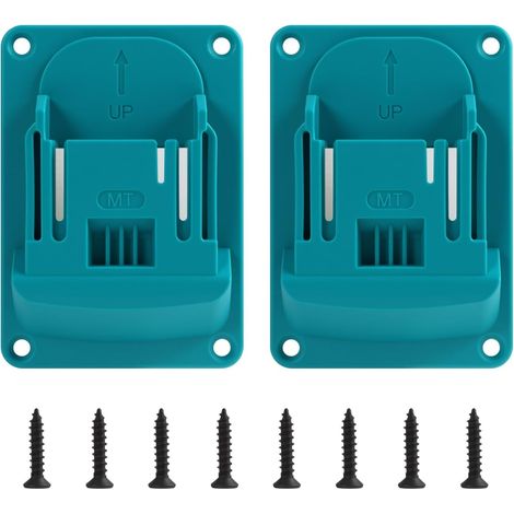 2 Pièces Support Batterie Compatibles avec 14,4V 18V, Porte Outils Mural en ABS Robuste, Support Perceuse Mural pour Outils Électriques, Rangement Ate