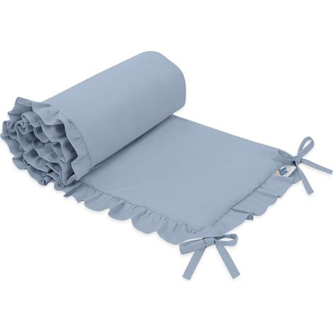 Protector universal con volante para cuna - azul sucio (1/2)