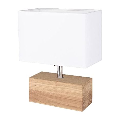 Lampe de Bureau Shade Form - Bureau, Table de Chevet - Bois, Blanc, Tissu 27 X 12 X 22 (1/5)