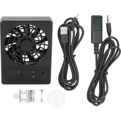 Ortviai Ventilateur Silencieux pour Terrarium Reptiles et Amphibiens – Contrôle Température/Humidité, 11,3 x 8,5 cm, ABS (1/5)