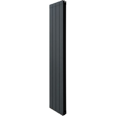 Radiatore di Design in Alluminio 1800mm x 315mm Verticale Doppio Pannello Piatto A Colonna Termosifone Moderno Leggero Grigio Antracite Spazzola Kit di Fissaggio Staffe Inclusi