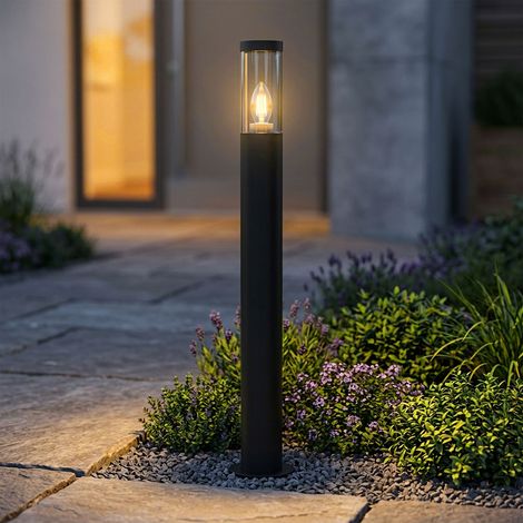 V-TAC VT-1185 LED-Gartenstehleuchte mit E27-Lampenfassung aus Edelstahl, 100 cm, schwarze Farbe, 1xE27 IP44 – Artikelnummer 10472 (1/5)