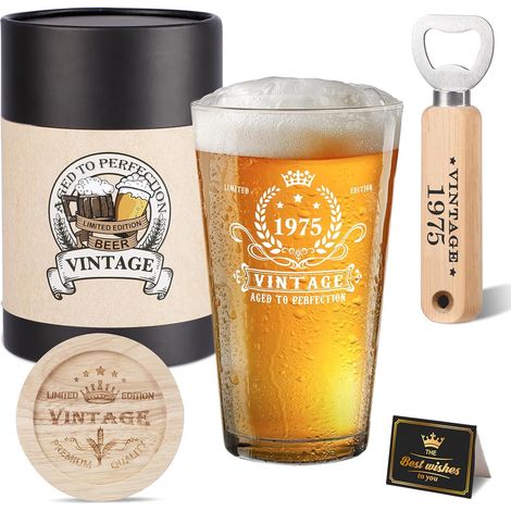Boccale birra Vintage Set Regalo Annata 1975 51° Compleanno (1/5)