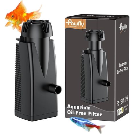 Émulsionneur de Surface d'Aquarium 300 l/h 4 W pour Aquarium Jusqu'à 350 L, Séparateur de Film d'Huile avec éponge Bio et Ventouses, Filtre d'Aquarium (1/5)