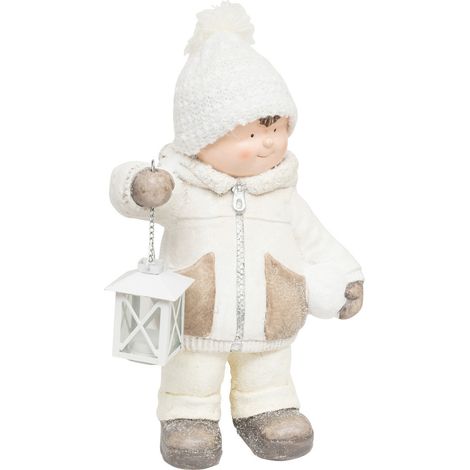 Déco de Noël Figurine petit Garçon et Lanterne H 40 cm - Feeric Christmas (1/4)