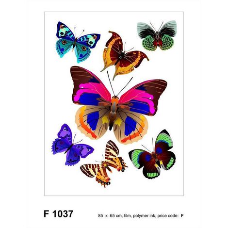 Sticker mural - Papillons Colorés - 65 x 85 cm (1/4)