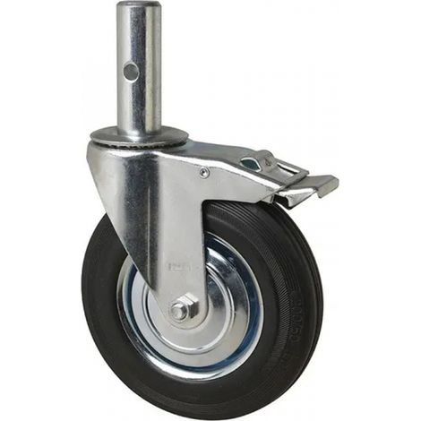 Ruota per ponteggio 200mm asse maschio 34mm con freno (1/2)