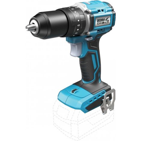 DEDRA - Destornillador sin escobillas de 18 V y 13 mm: compacto y eficiente
