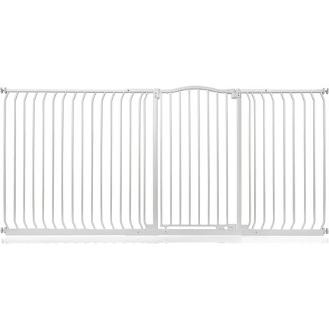 Bettacare Barrière Pour Chien À Design Courbé Extra Haute, 216cm - 225cm, Hauteur Extra Haute De 100cm, Blanc Mat