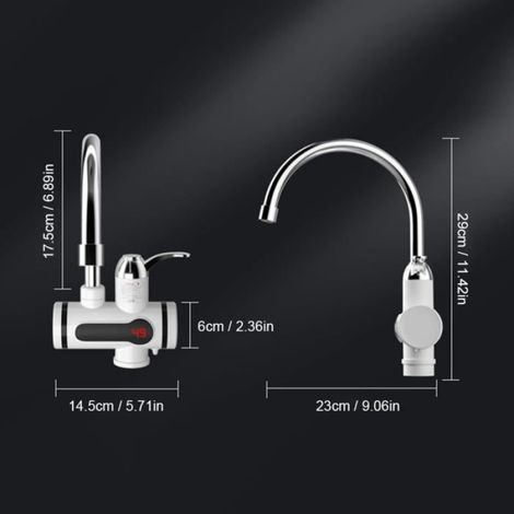 Robinet Chauffant - - 220V - 3000W - Température LED - Mural - ABS (1/4)
