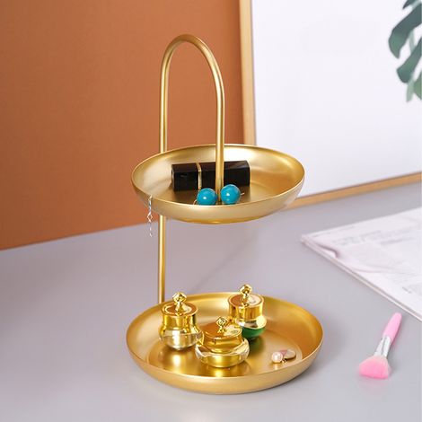 Vergoldete Obstschale aus Eisen / Obstteller / Mehrstöckige Bonboniere für das Wohnzimmer (1/5)
