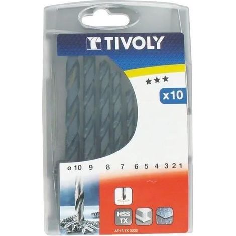 Tivoly AP13 Ensemble de 10 Forets pour Métaux Gris