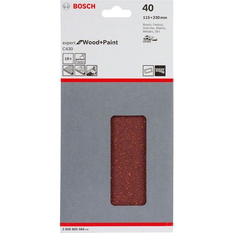 Bosch  Set  C430  Expert  for  Wood  10  pezzi  14  fori  velcro  115  x  230  mm  40  -  2608605584