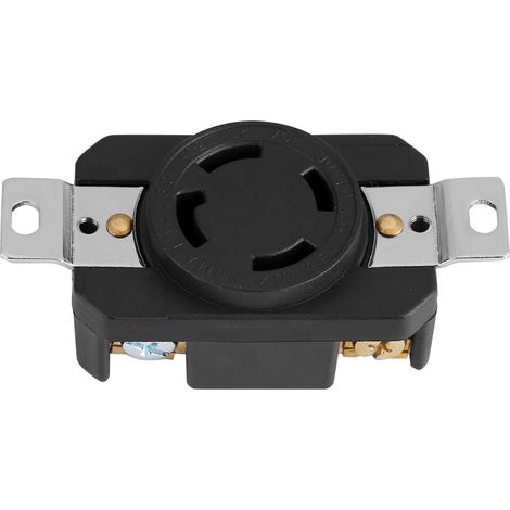 toma de corriente hembra de pared con bloqueo de 30 A y 125 V/250 V para aparatos industriales, equipos mecánicos y generadores. (1/5)