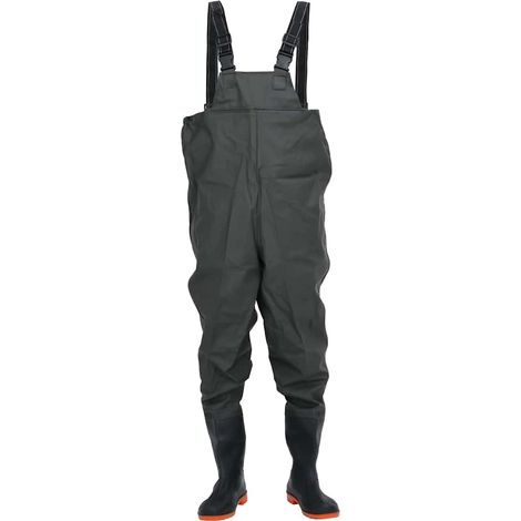 Cuissardes avec bottes vert foncé taille 46 CFW990596 (1/5)