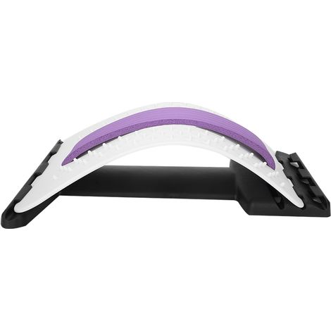 Décompresseur lombaire dos, étireur de colonne vertébrale anti-douleur, correcteur de posture relaxation, blanc et violet, appareil de massage dorsal. (1/5)