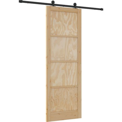 Maison Exclusive - Porte coulissante Naturel et noir 83 x 232 cm (1/5)