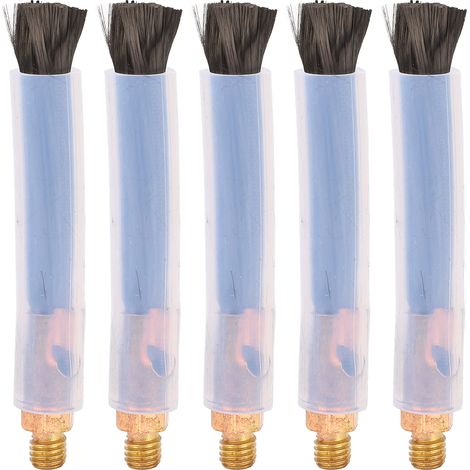 Lot de 5 brosses de nettoyage de cordons de soudure, tête en laiton, brosse en fibre pour processeur de cordons de soudure, nettoyeur de joints M8 (1/5)