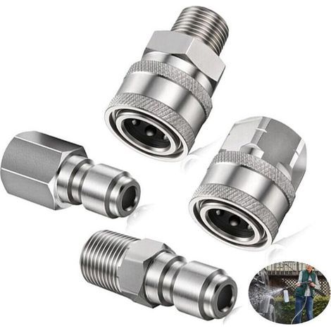 Raccords Haute Pression 1/4 Pouce Filetage Intérieur NPT – 4 Pièces Argent (1/4)