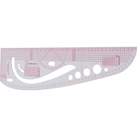 Règle de couturier professionnelle en plastique transparent multifonction pour la conception de costumes, haute précision. (1/5)