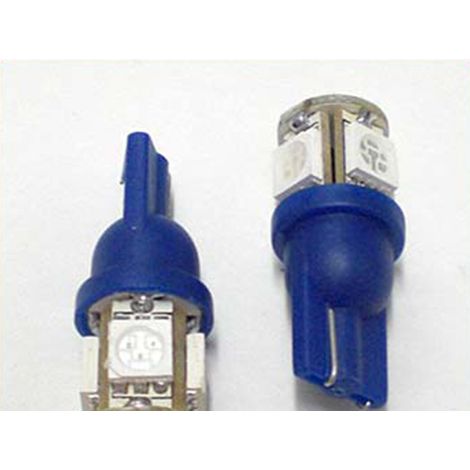 24V Lampada Led T10 W5W 5 Smd Blu Luci Posizione Targa Camion (1/3)