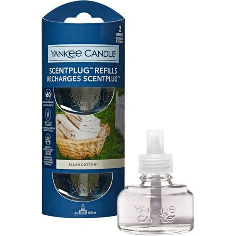 Recharge Bougie Parfumée - Clean Cotton - 37 g - Pour Diffuseur Électrique - Intérieur - 2 Pièces