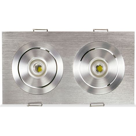 Foco Domino Led Basculante 2 X 3W   - DOMINÓ - Aro led basculante orientable para empotrar (1/3)