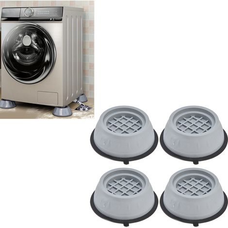 Coussins amortisseurs pour machine à laver, set de 4, ABS, 8cm, anti-vibrations et anti-dérapage (1/5)