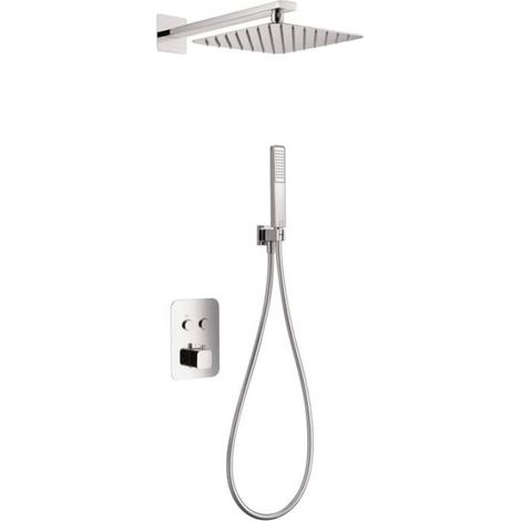 Conjunto termostático para ducha con 3 módulos con un diseño moderno de acabado cromado Madeira de Imex