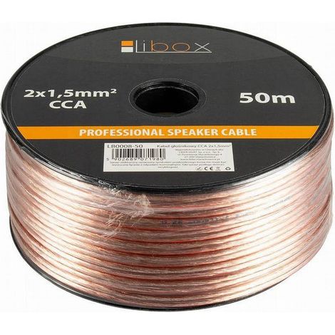 Libox kabel głośnikowy 2x1,50mm lb0008-50 audio cable 50 m transparent (1/3)