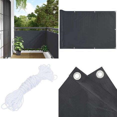 Écran d'intimité de balcon anthracite 400x75 cm PVC - Écran D'intimité Balcon - Brise Vue Balcon - Cloture Balcon - Protection Solaire Balcon - Décoration Balcon - Home & Living
