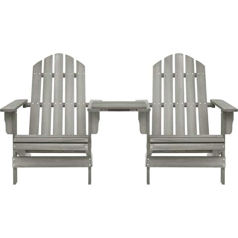 Maison Exclusive - Adirondack-Gartenstühle mit Tisch Massivholz T (1/5)