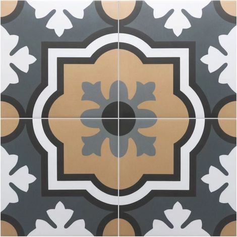 Carrelage Imitation Carreaux De Ciment 20x20 RIVOLI Monaco Gris (1m²) - Les Carreaux de Jean (1/2)