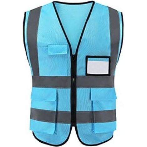 XL Gilet de Sécurité, Gilet Fluo Réfléchissant et Lavable, avec Fermeture Eclair, Haute Visibilité pour Cycliste, Conducteur, Coureur, Eboueur (1/4)