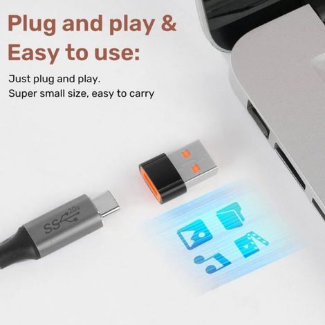 Adaptateur USB A vers C - 4pcs, convertisseur chargeur pour iPhone Samsung MacBook noir Cuneary (1/5)