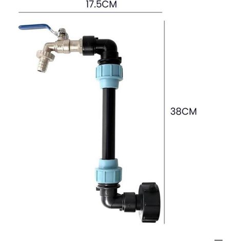 Robinet à Col de Cygne IBC en Laiton 3/4", Robinet Cuve 1000 L IBC Raccord pour Réservoir d'eau de Pluie, Conteneurs de Réservoir (1/5)