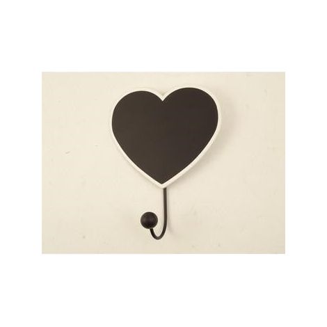 Appendino 1 posto a cuore in ferro nero (kit da 10)