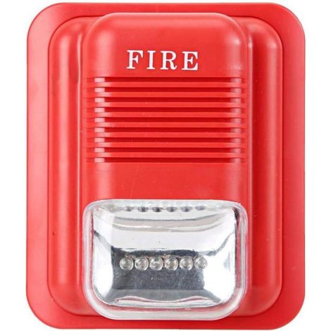 Alarme Incendie - DC 12 V / 24 V - Sirène 105 dB - Avertisseur Stroboscopique 6 LED - Pour Système de Sécurité Domestique - 1 Pièce (1/4)