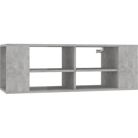 Meuble TV mural Gris béton 102x35x35 cm (1/5)