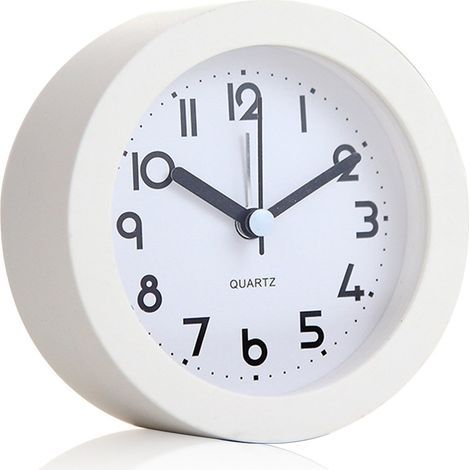 Réveil Blanc pour Enfants Réveil Analogique Silencieux avec Éclairage. Compact et Élegant. Idéal pour Chambre d'Enfant. Facile à Utiliser (1/5)