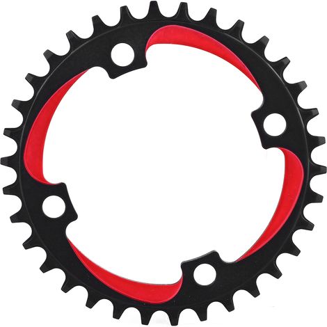 34T 104BCD Chaîne Noir Rouge pour Vélo de Montagne et Route en Alliage d'Aluminium (1/5)