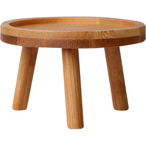 Tinor – Soporte de madera para macetas – Estante redondo estable para uso interior y exterior – Dimensiones 8x8x7cm – Ideal para decoración y jardinería (1/5)