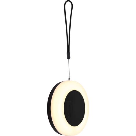 Lampe solaire, lampe de poche, acier inoxydable, noir, LED, variateur tactile, diamètre 12,5 cm
