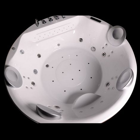 Bagno Italia Minipiscina idromassaggio spa relax 200 cm rotonda con37 getti radio, termostatico e bluetooth
