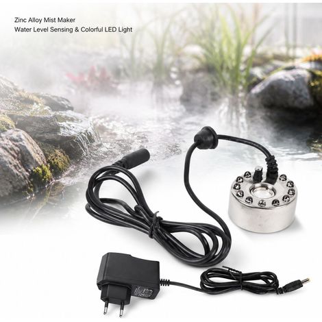 Brumisateur d'Eau - 12 LED Couleurs - Alliage de Zinc 16MM - Créateur de Brume pour Fontaine et Bassin avec Prise EU (1/5)