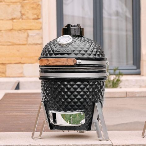 Barbecue portable Kamado Little Kokko 13' – Dimensions 31x45cm – Grille 26cm – Capacité 2 à 4 personnes – Trépied inox inclus (1/4)