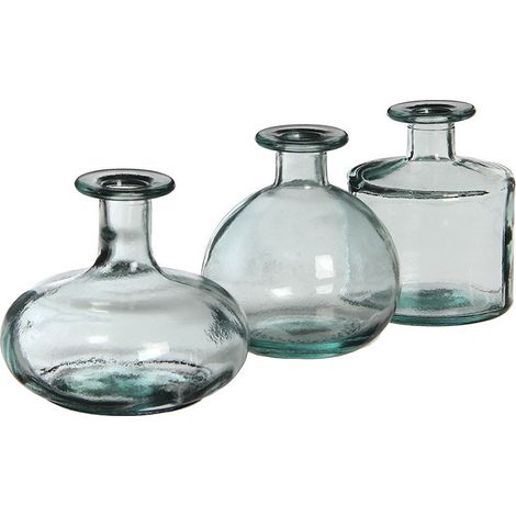 Simone Transparente Glasflasche 14 x 12 cm – verschiedene Farben/Modelle